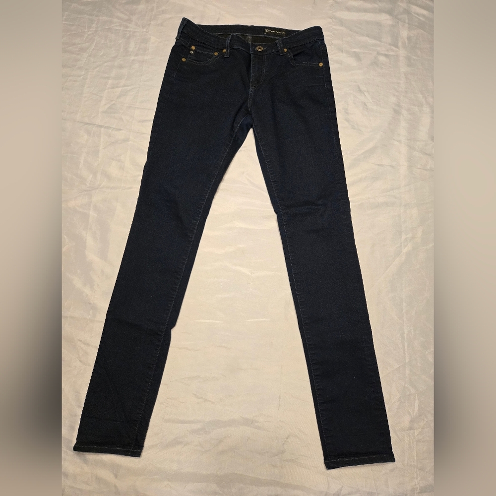 AG ADRIANO Goldschmied Very Dark Blue Jeans Womens 28R X31" Straight Skinny Luxe